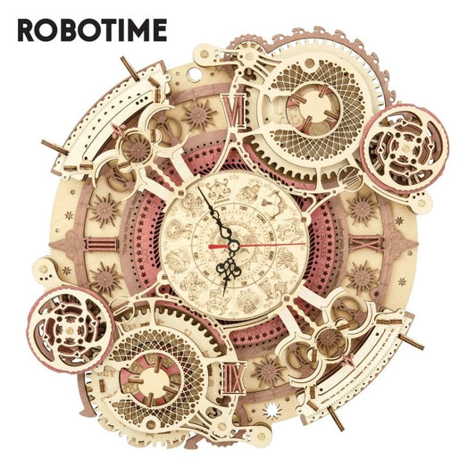 Robotime ROKR Zodiac Wall Clock 3D Wooden Puzzle Model Assembly Toys Gifts for Children Kids Teens LC601 Support Dropshipping SchmuckNeu