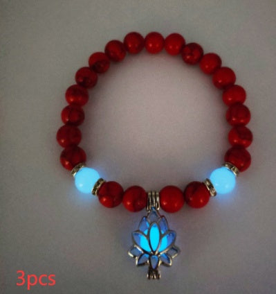 energy luminous lotus natural stone bracelet yoga healing luminous glow in the dark charm beads bracelet for men women prayer buddhism schmuckneu