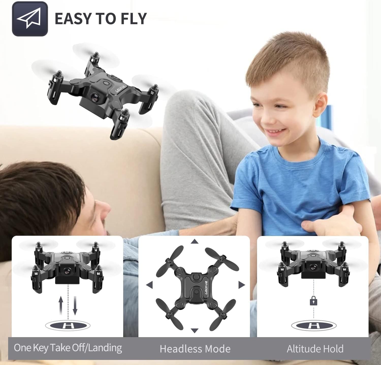 DE 4DRC V2 Mini Drone Selfie WIFI FPV With HD Camera Foldable Arm RC Quadcopter Toy SchmuckNeu