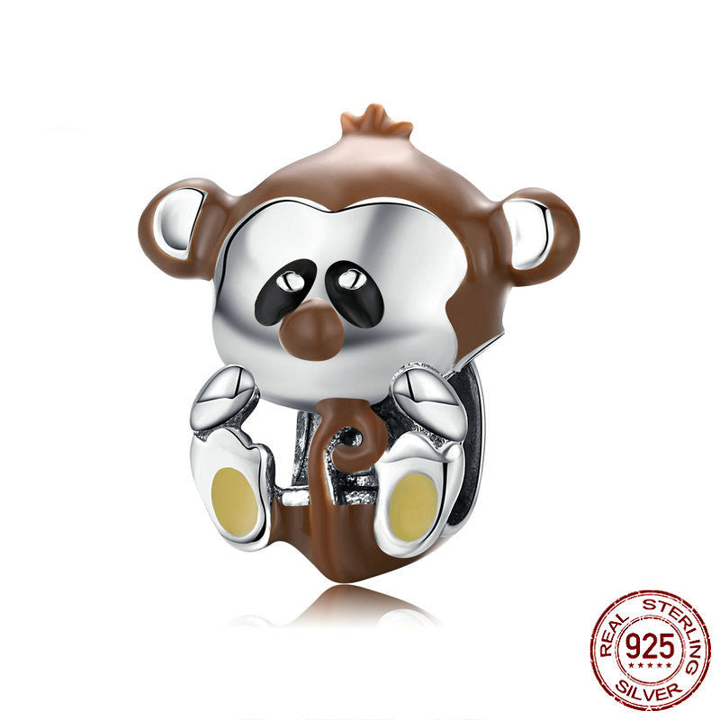 Little Monkey Charm 2025 – Tierischer Anhänger mit Emaille in 925 Silber - Lunastein