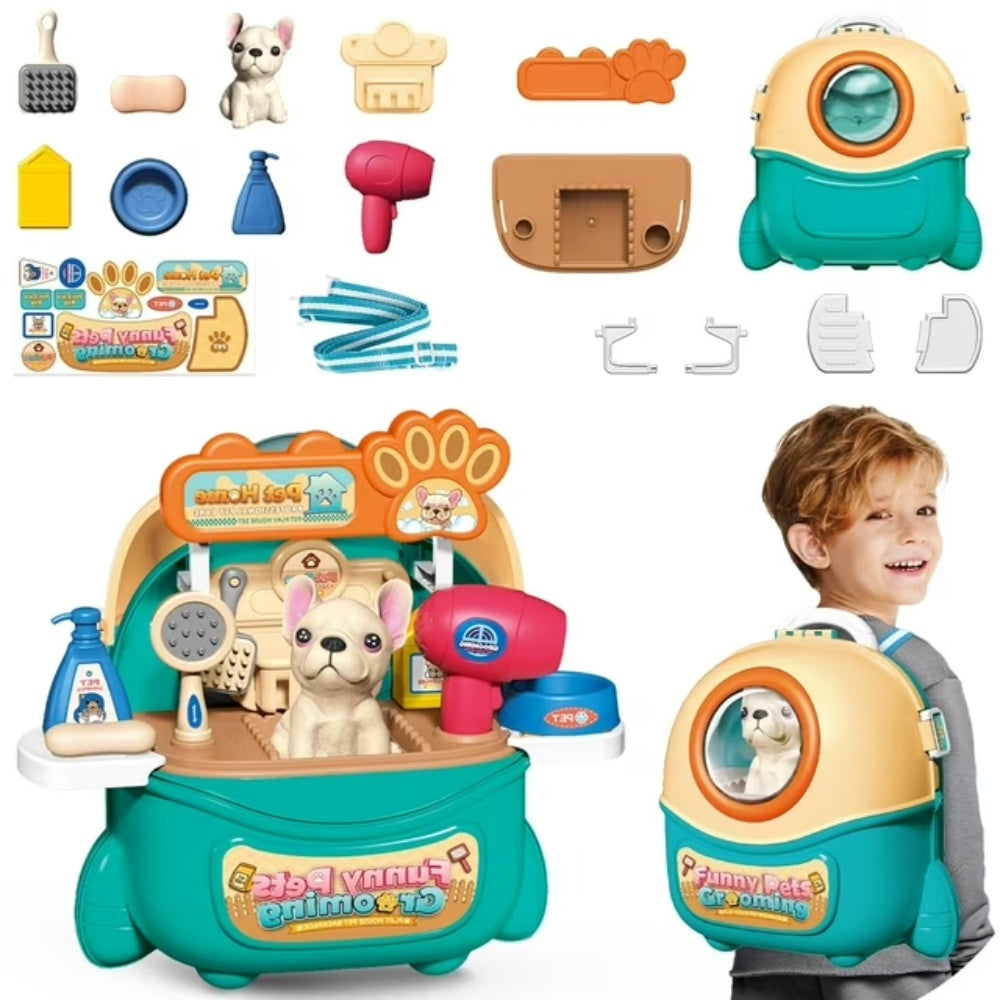 DE 2025 NEW Pet Dog Care Play Set Doctor Kit For Kids 16 Pcs Pretend Vet Grooming Toys,Logistics Is Randomly Dispatched By DHL,DPD,Amazon Logistics. Love Local Jewelry