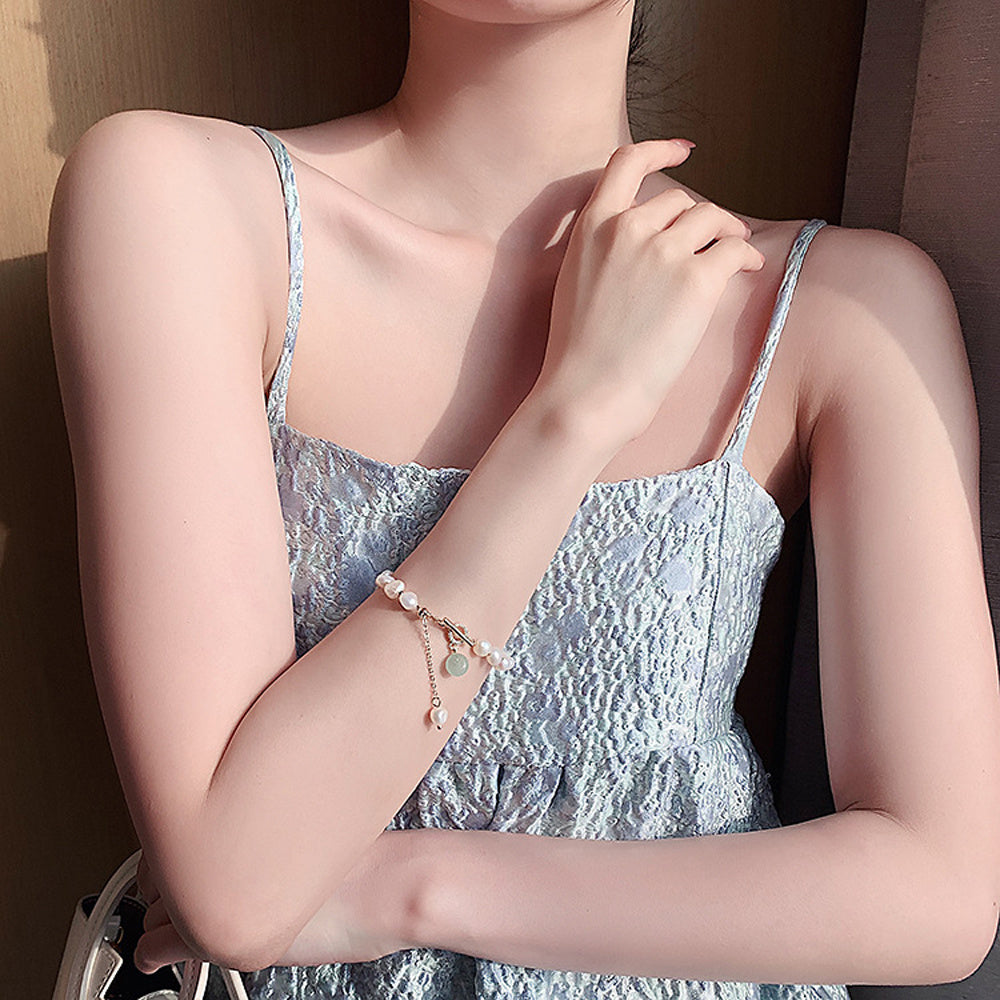 Women Irregular Freshwater Pearl Adjustable Bracelet SchmuckNeu