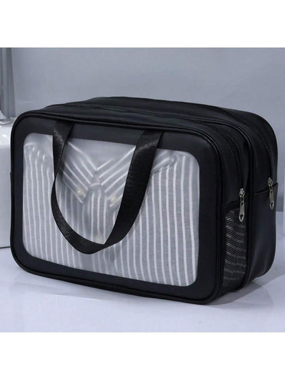 Fashionable Travel Makeup Bag With PVC Lining, Letter Design Handbag Perfect For Gym, Business, Or Travel SchmuckNeu