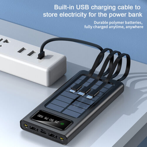 Solar Power Bank 900000mAh Tragbar Externer Batterie Ladegerat Fur Alle Handy DE SchmuckNeu