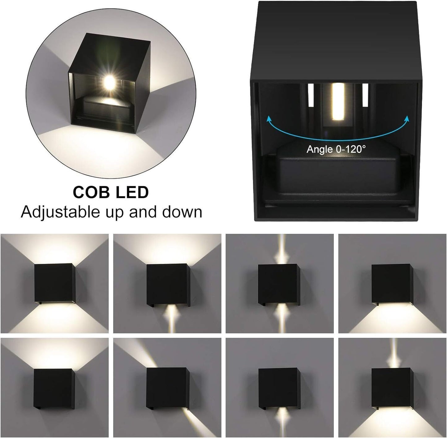 wall lamp cube led wall light fixture lamp up down for outdoor indoor waterproof