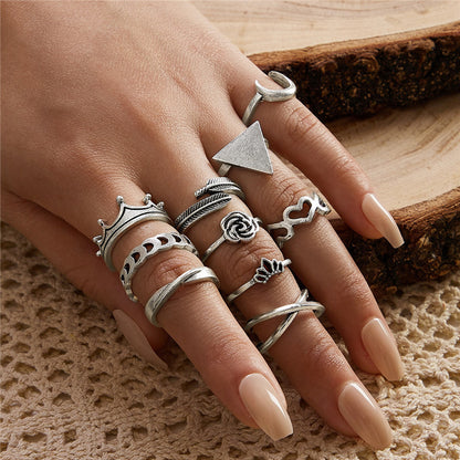 Retro women's joint ring ring set - Lunastein