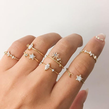 Retro women's joint ring ring set - Lunastein