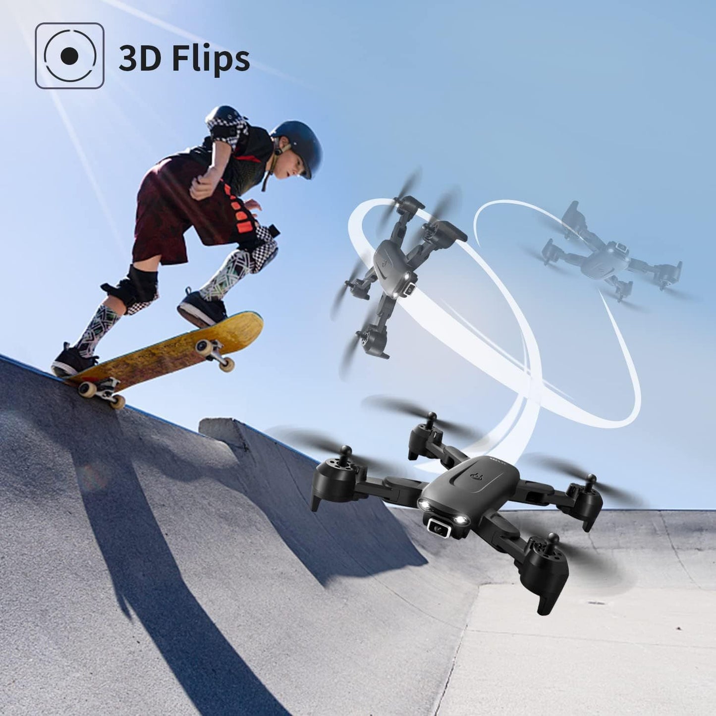 de 4drc v12 drohne hd 4k-weitwinkel-dual-kamera tragbarer faltbarer rc-quadcopter, schmuckneu