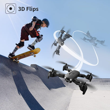 DE 4DRC V12 Drohne HD 4K-Weitwinkel-Dual-Kamera Tragbarer Faltbarer RC-Quadcopter, SchmuckNeu