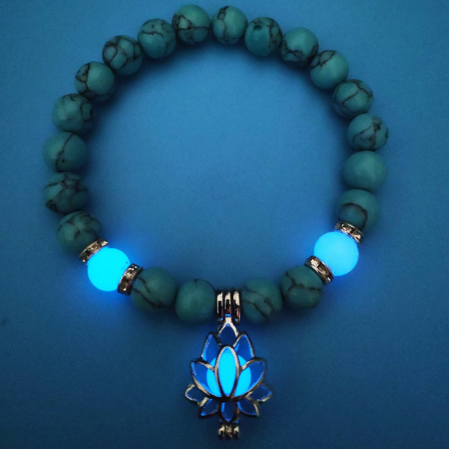 Energy Luminous Lotus Natural Stone Bracelet Yoga Healing Luminous Glow In The Dark Charm Beads Bracelet For Men Women Prayer Buddhism SchmuckNeu