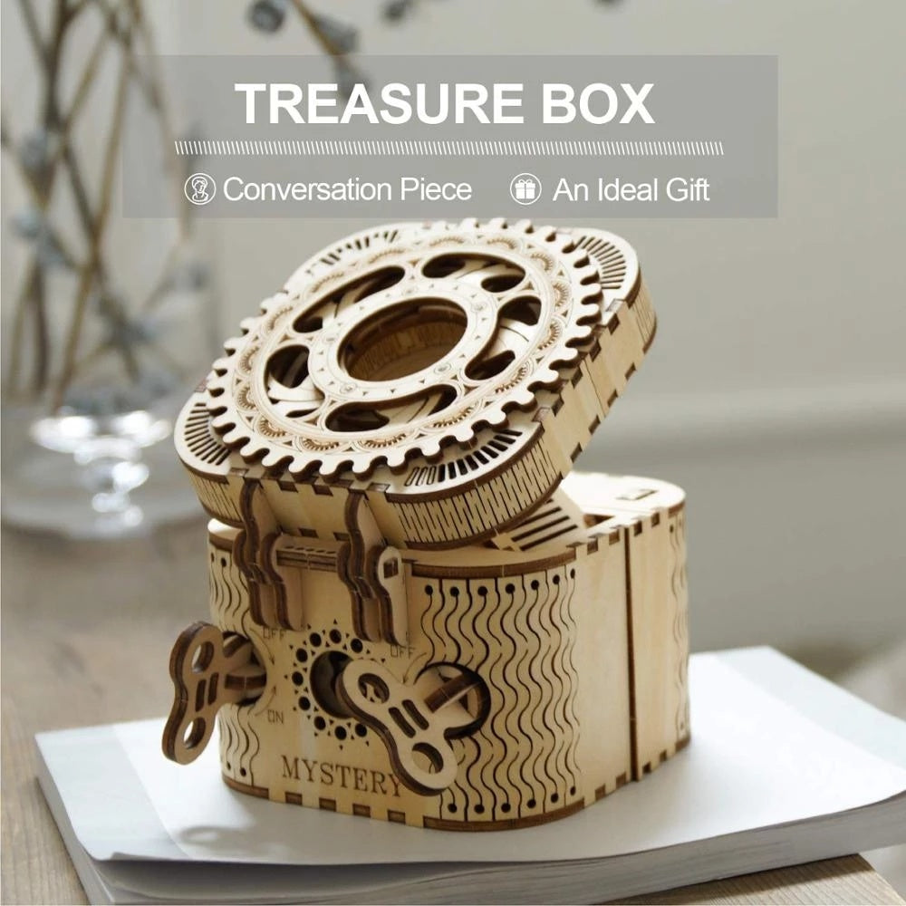 robotime rokr 123pcs treasure box creative 3d wooden puzzle game assembly toys chris gift for children adults teens dropshipping schmuckneu