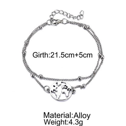 Wanderlove – 3-teiliges Fußkettchen-Set in Silber mit Symbolen - Lunastein - Schmuck