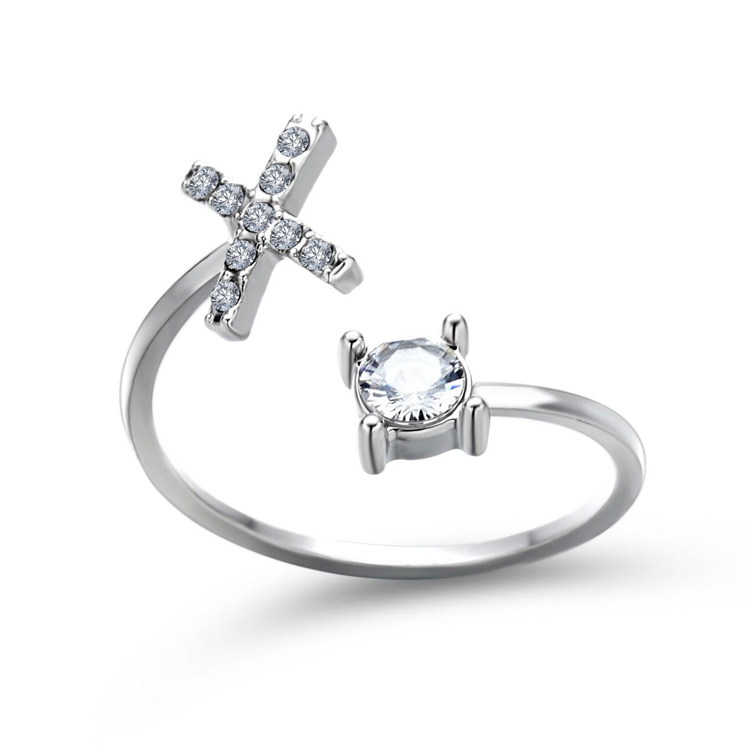 LOVE LETTER – Verstellbarer Initialen-Ring mit Zirkonia in Gold, Silber oder Roségold - Lunastein