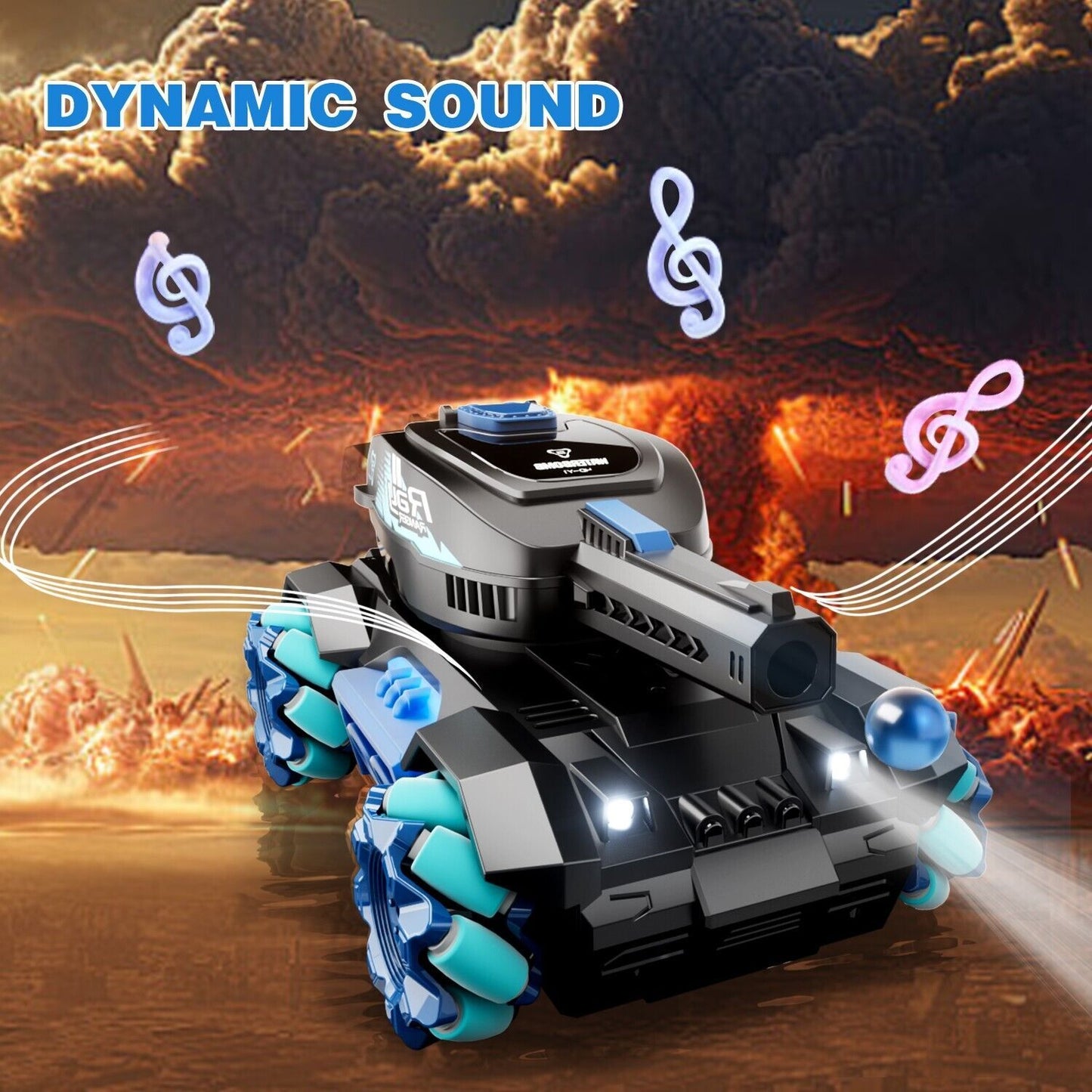 de 4drc y1 rc tank shooting gesture sensing rc stunt car with light music