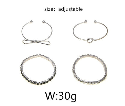 Modyle   Gold Color Crystal Wedding Bracelets Set CZ Stone Heart Bracelets Bangles For Woman - Lunastein