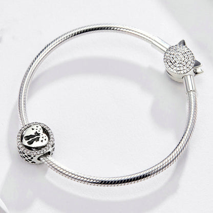 Cat Love Charm 2025 – Katzenpaar-Anhänger aus 925 Silber - Lunastein