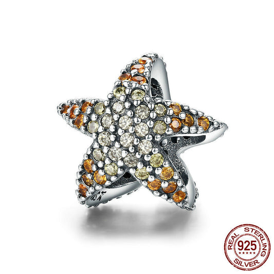 Ocean Spirit Charm – Anhänger mit Delphinflosse & Stern in 925 Silber - Lunastein