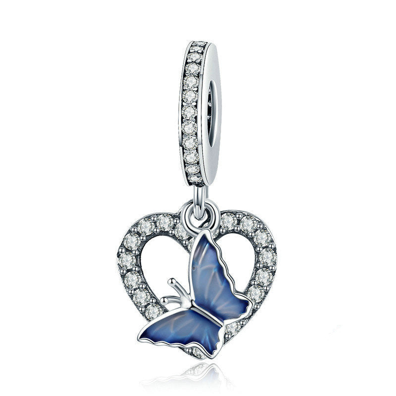 butterfly charm – bunter schmetterlingsanhänger aus 925 silber - lunastein