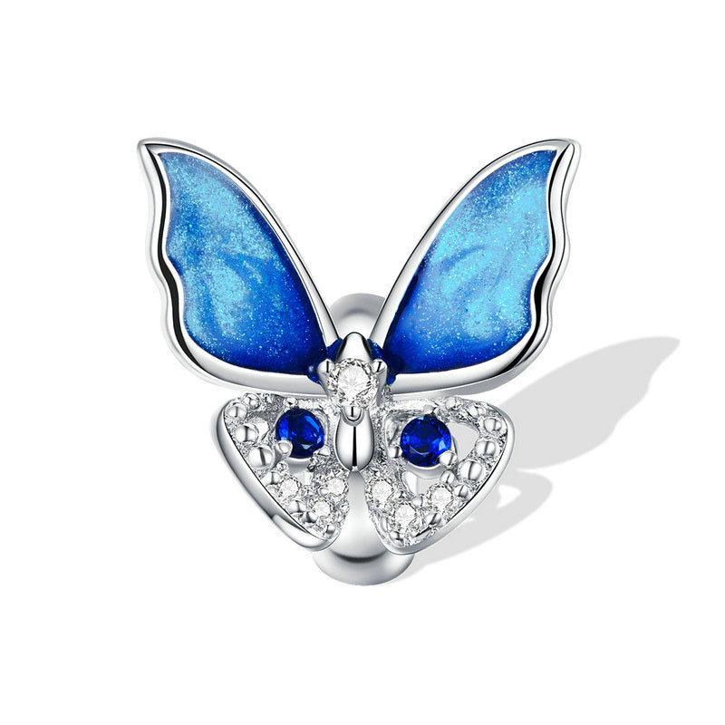 butterfly charm – bunter schmetterlingsanhänger aus 925 silber - lunastein