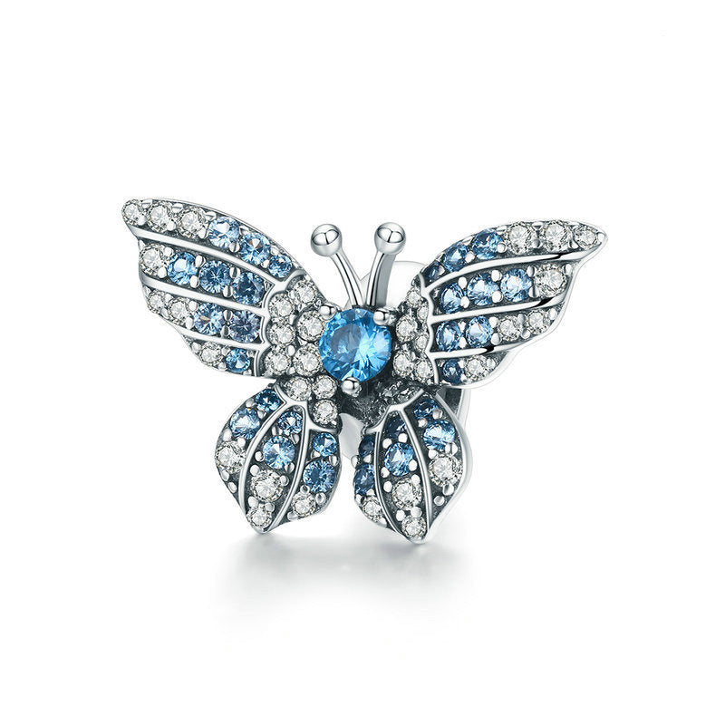 butterfly charm – bunter schmetterlingsanhänger aus 925 silber - lunastein