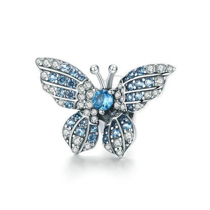 Butterfly Charm – Bunter Schmetterlingsanhänger aus 925 Silber - Lunastein