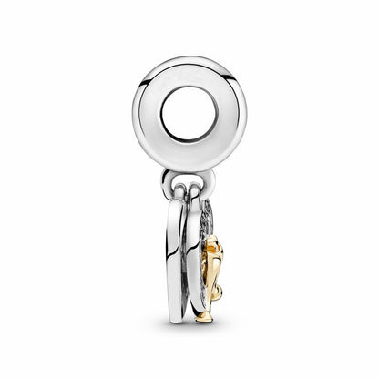 Jubiläumszauber Charm 2025 – Herzanhänger mit Sektgläsern in 925 Silber - Lunastein