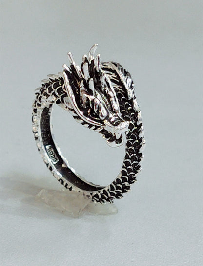 Dragon Spirit – Retro-Drachenring mit verstellbarer Öffnung - Lunastein