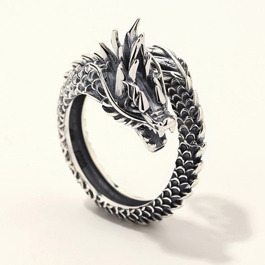 Dragon Spirit – Retro-Drachenring mit verstellbarer Öffnung - Lunastein