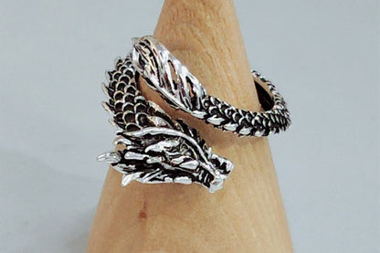 Dragon Spirit – Retro-Drachenring mit verstellbarer Öffnung - Lunastein
