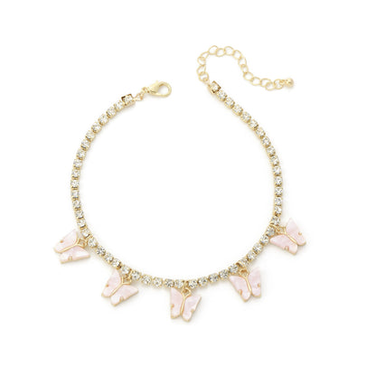 Butterfly Bliss – Strass-Fußkettchen mit Schmetterlingsanhängern - Lunastein - Schmuck