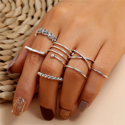 Retro women's joint ring ring set - Lunastein