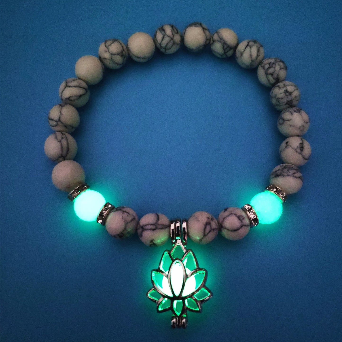 energy luminous lotus natural stone bracelet yoga healing luminous glow in the dark charm beads bracelet for men women prayer buddhism schmuckneu