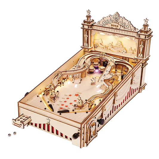 ROKR 3D Puzzle Pinball Machine Wooden Puzzle Brainteaser Building Toy SchmuckNeu