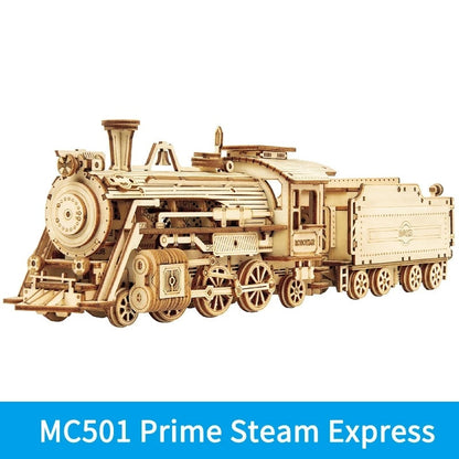 Robotime ROKR Train Model 3D Wooden Puzzle Toy Assembly Locomotive Model Building Kits for Children Kids Birthday Christmas Gift SchmuckNeu