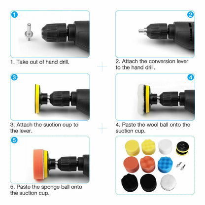 22pcs Set Polishing Polishing Sponge Cordless Screwdriver Polishing Pads Polishing Attachment For Car