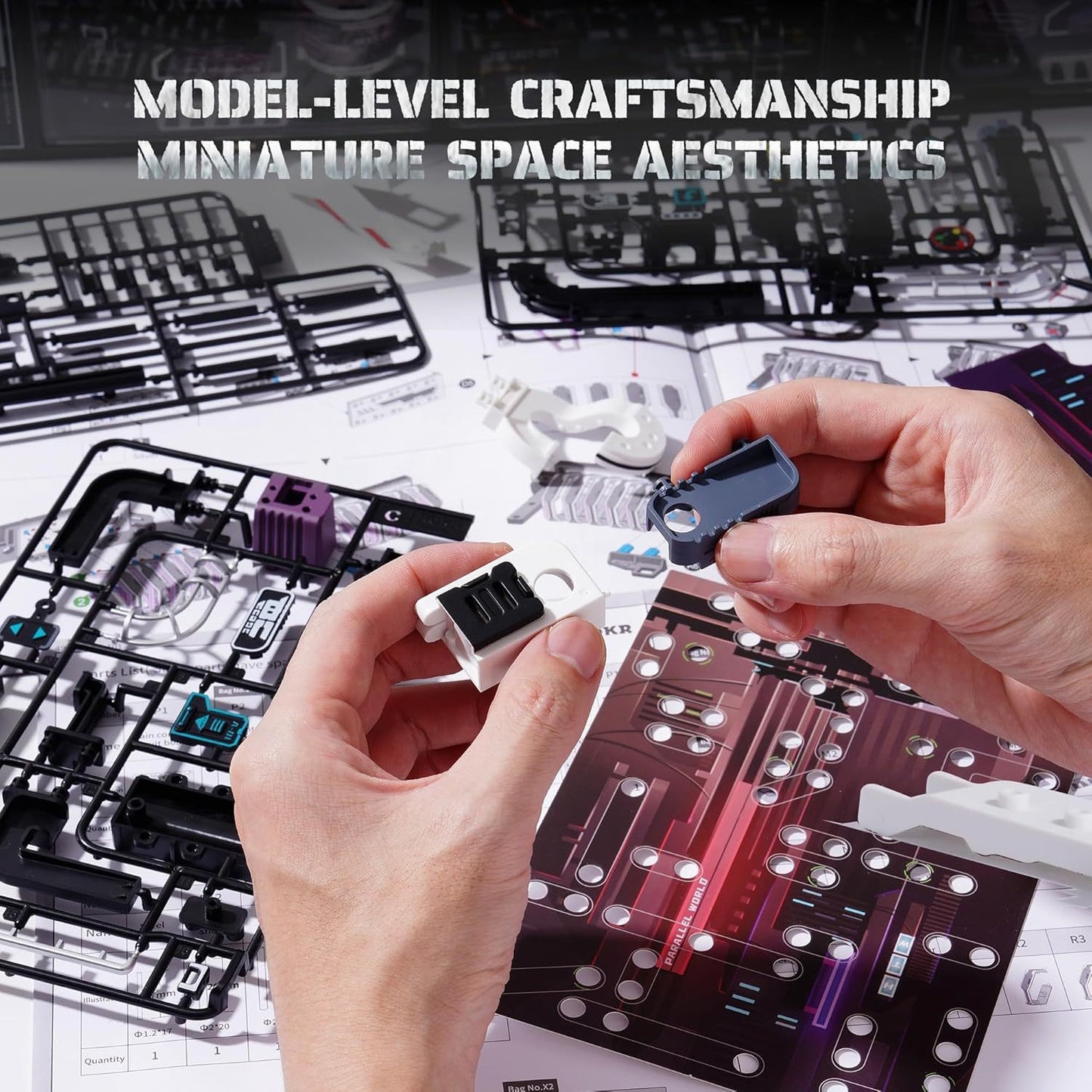 robotime 3d puzzle model kit to build last city, marble run led glow in the dark