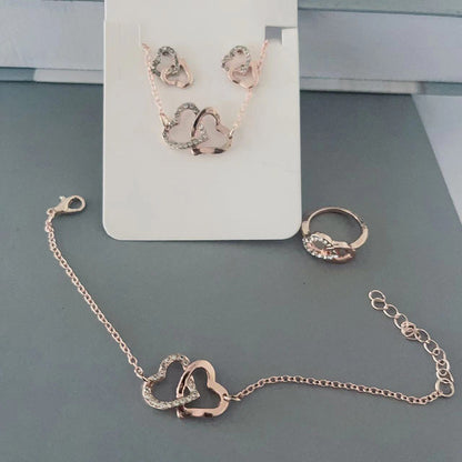 5PCS Fashion Butterfly Pendants Necklace Earrings Ring Bracelet Sets For Women Jewelry Set Bridal Wedding Jewelry Gift - Lunastein