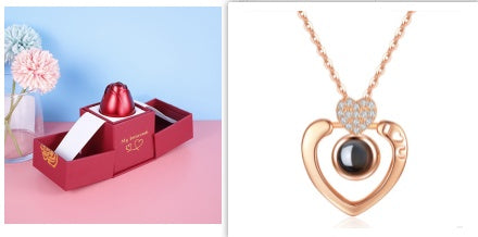 hot valentine's day gifts metal rose jewelry gift box necklace for wedding girlfriend necklace gifts schmuckneu