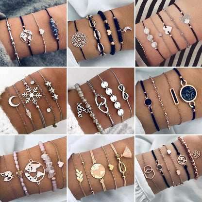 Bohemian Bracelets & Bangles Set Vintage Bead Boho Charm Bracelet For Women Jewelry Accessories Pulseras Mujer Bijoux Femme - Lunastein