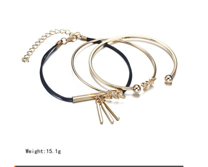 Modyle   Gold Color Crystal Wedding Bracelets Set CZ Stone Heart Bracelets Bangles For Woman - Lunastein
