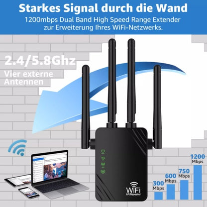 WiFi Repeater Router Range WIFI Signal Booster Access Point Booster 1200Mbps