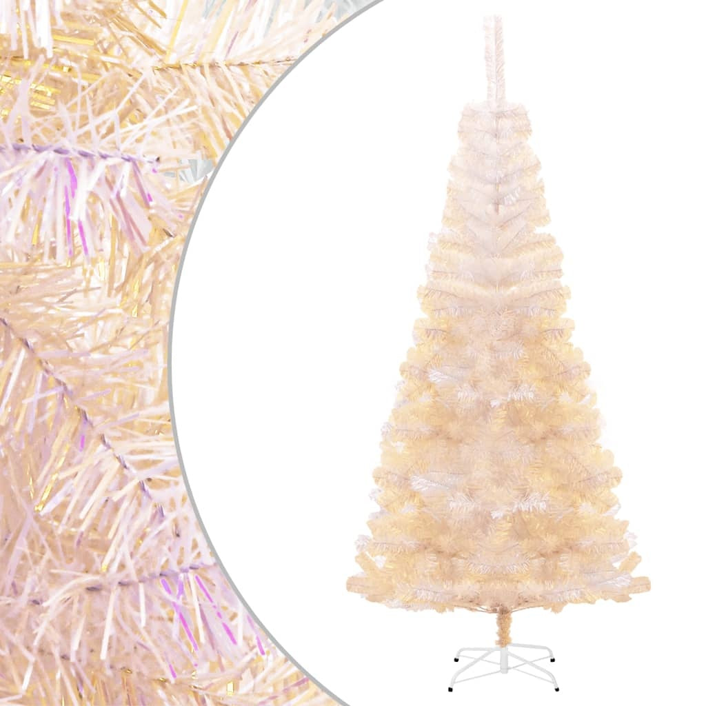 artificial christmas tree with iridescent tips white 240 cm pvc