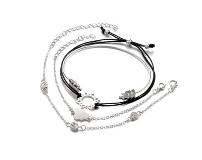 Modyle   Gold Color Crystal Wedding Bracelets Set CZ Stone Heart Bracelets Bangles For Woman - Lunastein