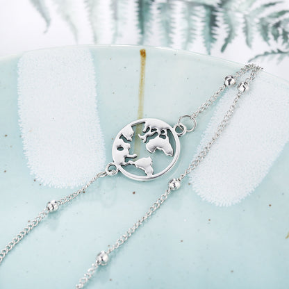 Wanderlove – 3-teiliges Fußkettchen-Set in Silber mit Symbolen - Lunastein - Schmuck