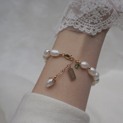 Natural Zircon Pearl Bracelet Ins Fashion Luxury Jewelry SchmuckNeu