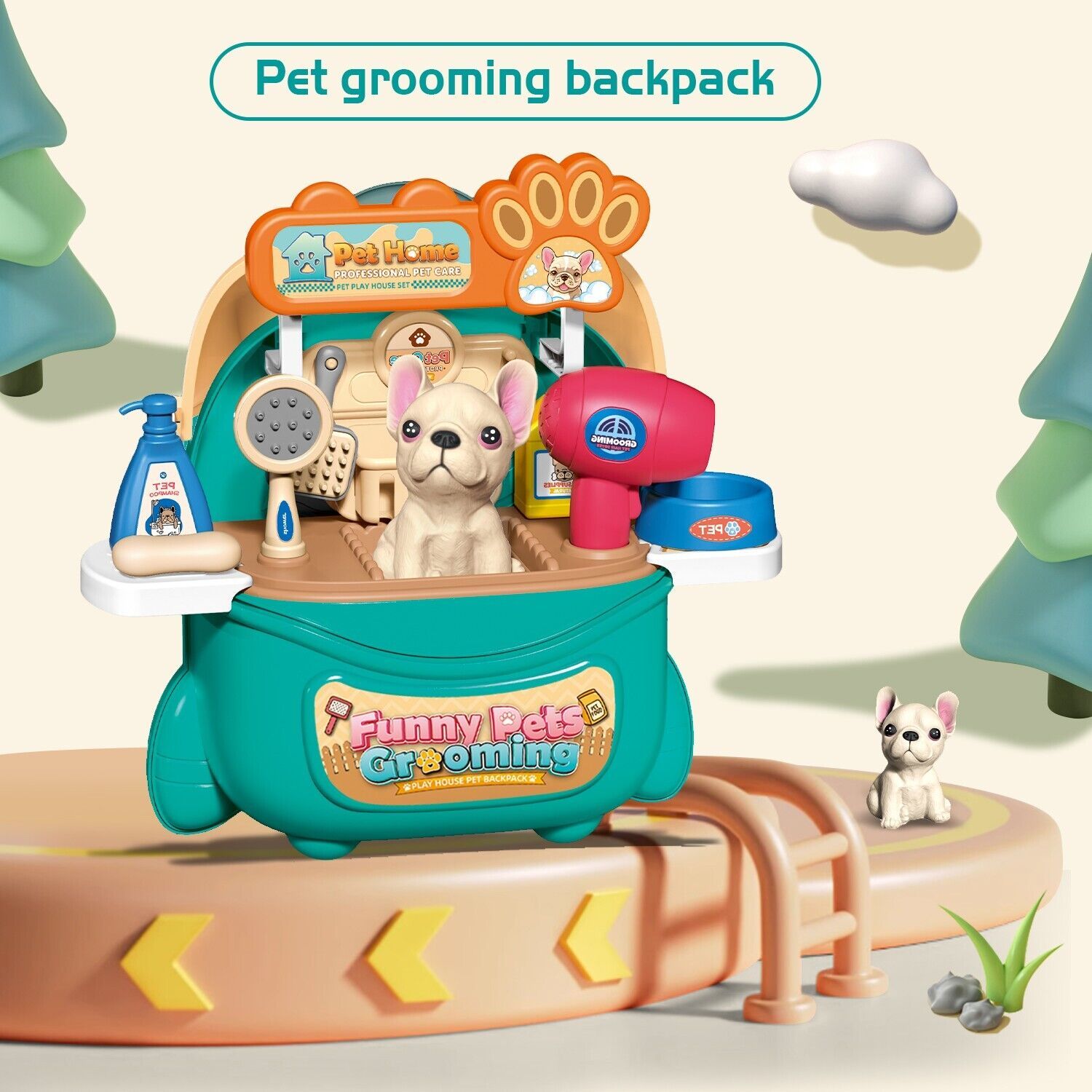DE 2025 NEW Pet Dog Care Play Set Doctor Kit For Kids 16 Pcs Pretend Vet Grooming Toys,Logistics Is Randomly Dispatched By DHL,DPD,Amazon Logistics. Love Local Jewelry
