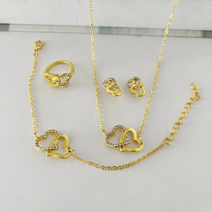 5PCS Fashion Butterfly Pendants Necklace Earrings Ring Bracelet Sets For Women Jewelry Set Bridal Wedding Jewelry Gift - Lunastein