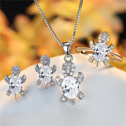 Rainbow Turtle Necklace – Schildkröten-Kette mit Zirkonia in 16 Farben - Lunastein