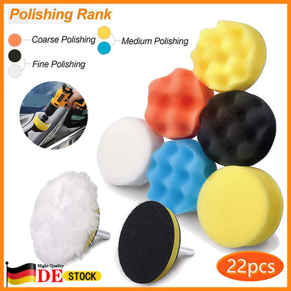 22pcs Set Polishing Polishing Sponge Cordless Screwdriver Polishing Pads Polishing Attachment For Car