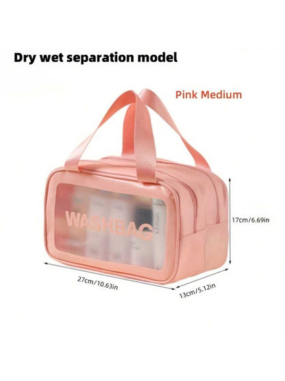 Fashionable Travel Makeup Bag With PVC Lining, Letter Design Handbag Perfect For Gym, Business, Or Travel SchmuckNeu